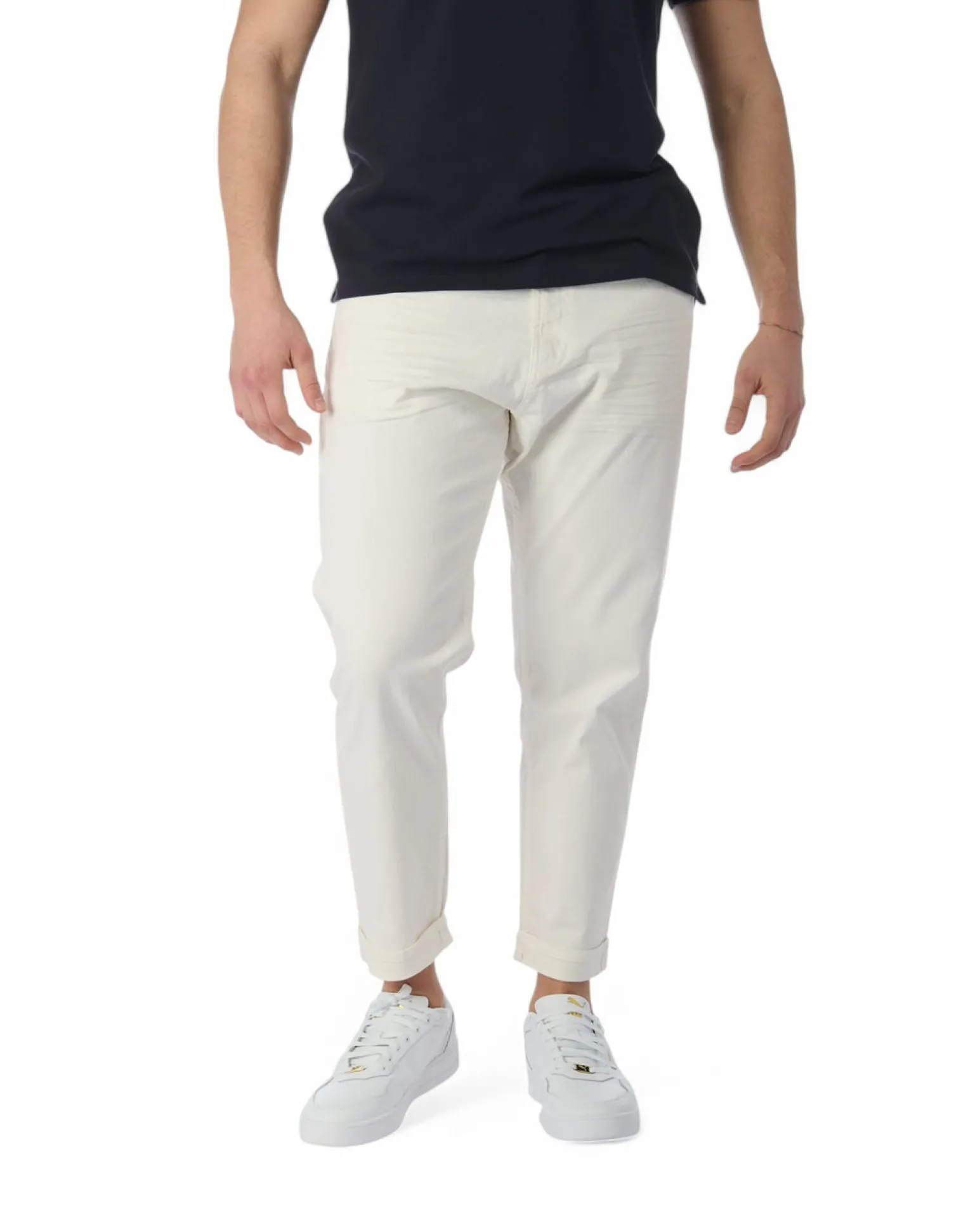JEANS 5 TASCHE RELAX BIANCO