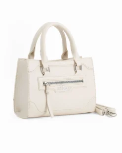 JUST GOLF - Borsa a mano beige con tasca frontale, tracolla removibile
