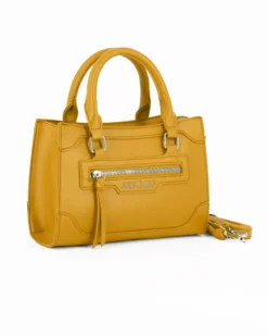 JUST GOLF - Borsa a mano gialla con tasca frontale, tracolla removibile