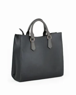JUST GOLF - Borsa due manici nera/grigia con borchie e tracolla removibile