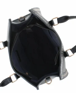 JUST GOLF - Borsa due manici nera con borchie e tracolla removibile
