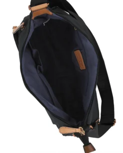 JUST GOLF - Borsa nera con doppia tasca frontale, manico regolabile e cerniera ad espansione