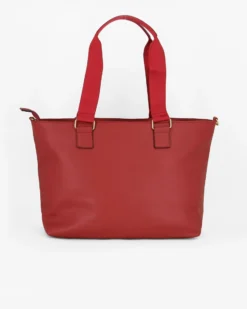 JUST GOLF - Borsa shopping rossa con tasca frontale e tracolla removibile