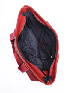 JUST GOLF - Borsa shopping rossa con tasca frontale e tracolla removibile