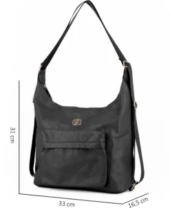 JUST GOLF - Borsa/zaino nera loggata con tasca frontale
