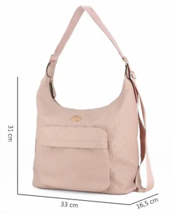 JUST GOLF - Borsa/zaino nude loggata con tasca frontale