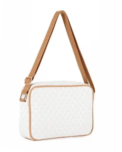 JUST GOLF - Tracolla beige loggata con tasca frontale e pattina con logo