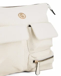 JUST GOLF - Tracolla bianca loggata con con tre tasche frontali