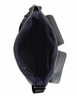 JUST GOLF - Tracolla nera loggata con con tre tasche frontali