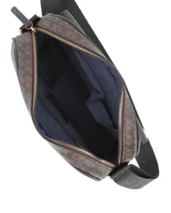 JUST GOLF - Tracolla nera/marrone loggata con tasca frontale e pattina con logo