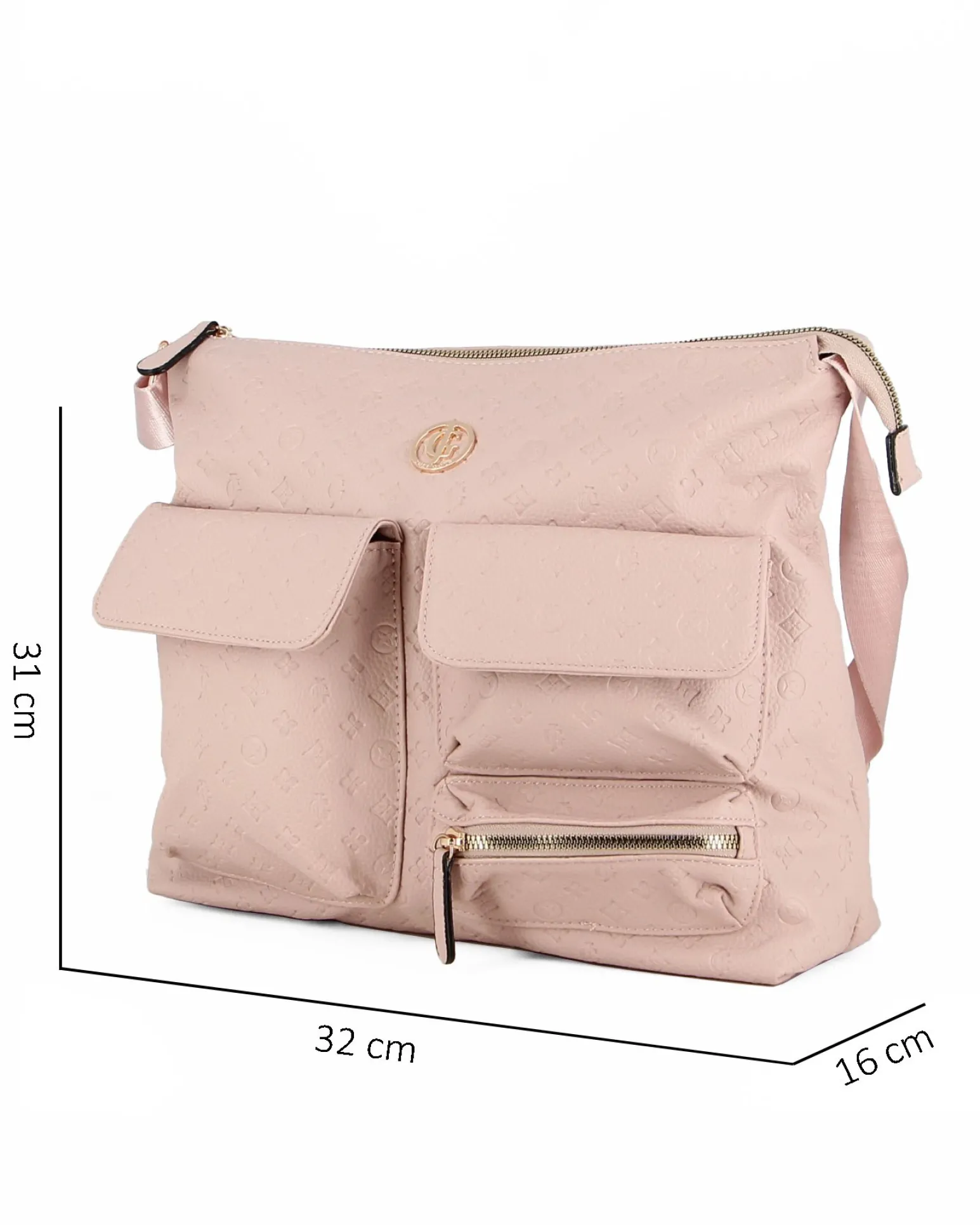 JUST GOLF - Tracolla nude loggata con con tre tasche frontali