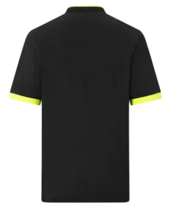 KAPPA - POLO MEZZA MANICA UOMO LOGO NEON NERA CON DETTAGLI GIALLI , 341N22W-A1D