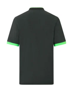 KAPPA - POLO MEZZA MANICA UOMO LOGO NEON VERDE SCURO CON DETTAGLI VERDE FLUO, 341N22W-A1T