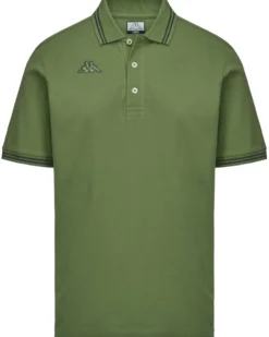 KAPPA - POLO VERDE DA UOMO CON BORDINO A CONTRASTO LOGO MALTAX 5, 302MX50_C85
