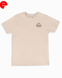 KAPPA -Tshirt manica corta beige ragazzi 8-16 anni in cotone