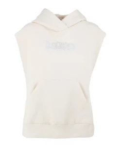 KEITH HARI - DONNA GILET BEIGE TAGLIO VIVO
