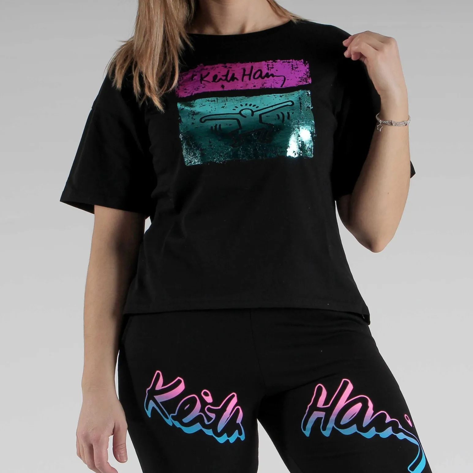 KEITH HARING - DONNA MAXI TSHIRT MEZZA MANICA