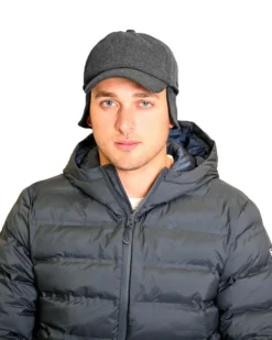 KEY UP - CAPPELLO BASEBALL GRIGIO CON VISIERA E PARAORECCHIE