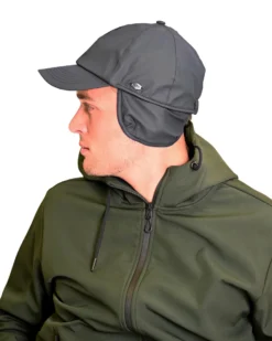 KEY UP - CAPPELLO INVERNALE BLU  DA UOMO IMPERMEABILE  E ANTIVENTO CON PARAORECCHIE