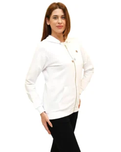 KEY UP - FELPA BIANCA FULL ZIP DA DONNA