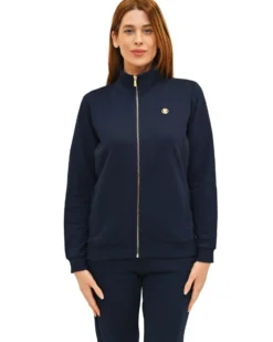 KEY UP  - FELPA BLU FULL ZIP DA DONNA