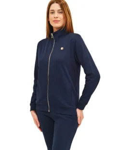 KEY UP  - FELPA BLU FULL ZIP DA DONNA