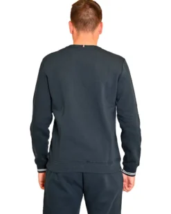 KEY UP - FELPA BLU GIROCOLLO DA UOMO CON DETTAGLIO POLSINI