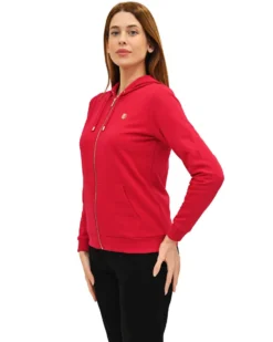 KEY UP - FELPA MAGENTA FULL ZIP DA DONNA