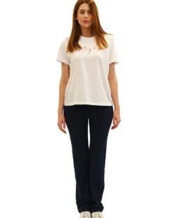 KEY UP - LEGGINGS BLU IN JERSEY ELASTICIZZATO ZAMPETTA 5LI20