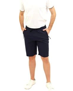 KEY UP - PANTALONCINO TECNICO BLU CON ELASTICO IN VITA DA UOMO