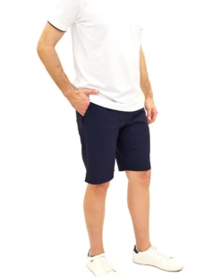KEY UP - PANTALONCINO TECNICO BLU CON ELASTICO IN VITA DA UOMO