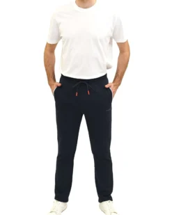 KEY UP - PANTALONE FELPA BLU DA UOMO FONDO DRITTO