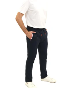 KEY UP - PANTALONE FELPA BLU DA UOMO FONDO DRITTO