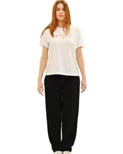 KEY UP - PANTALONE NERO IN JERSEY ELASTICIZZATO DA DONNA