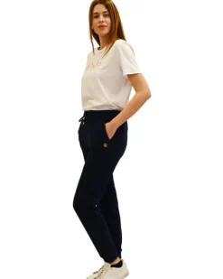 KEY UP - PANTALONE TUTA BLU CON POLSINO DA DONNA