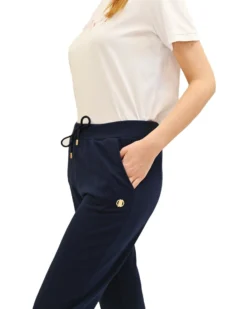 KEY UP - PANTALONE TUTA BLU DA DONNA CON FONDO DRITTO