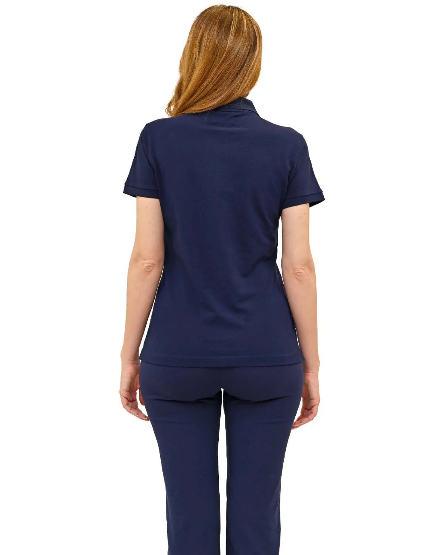 KEY UP -POLO IN PIQUET DONNA BLU CON COLLETTO - 5535Q/1265