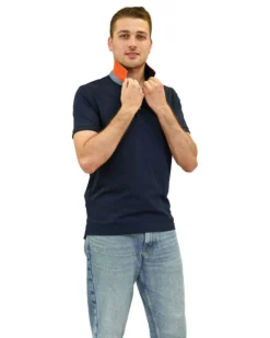 KEY UP - POLO MEZZA MANICA UOMO BLU  - 2R522/2923