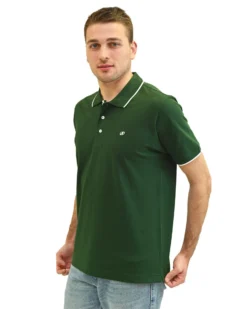 KEY UP - POLO MEZZA MANICA UOMO IN PIQUET BIANCA CON RIGHINO NERO - 2Q711/0001