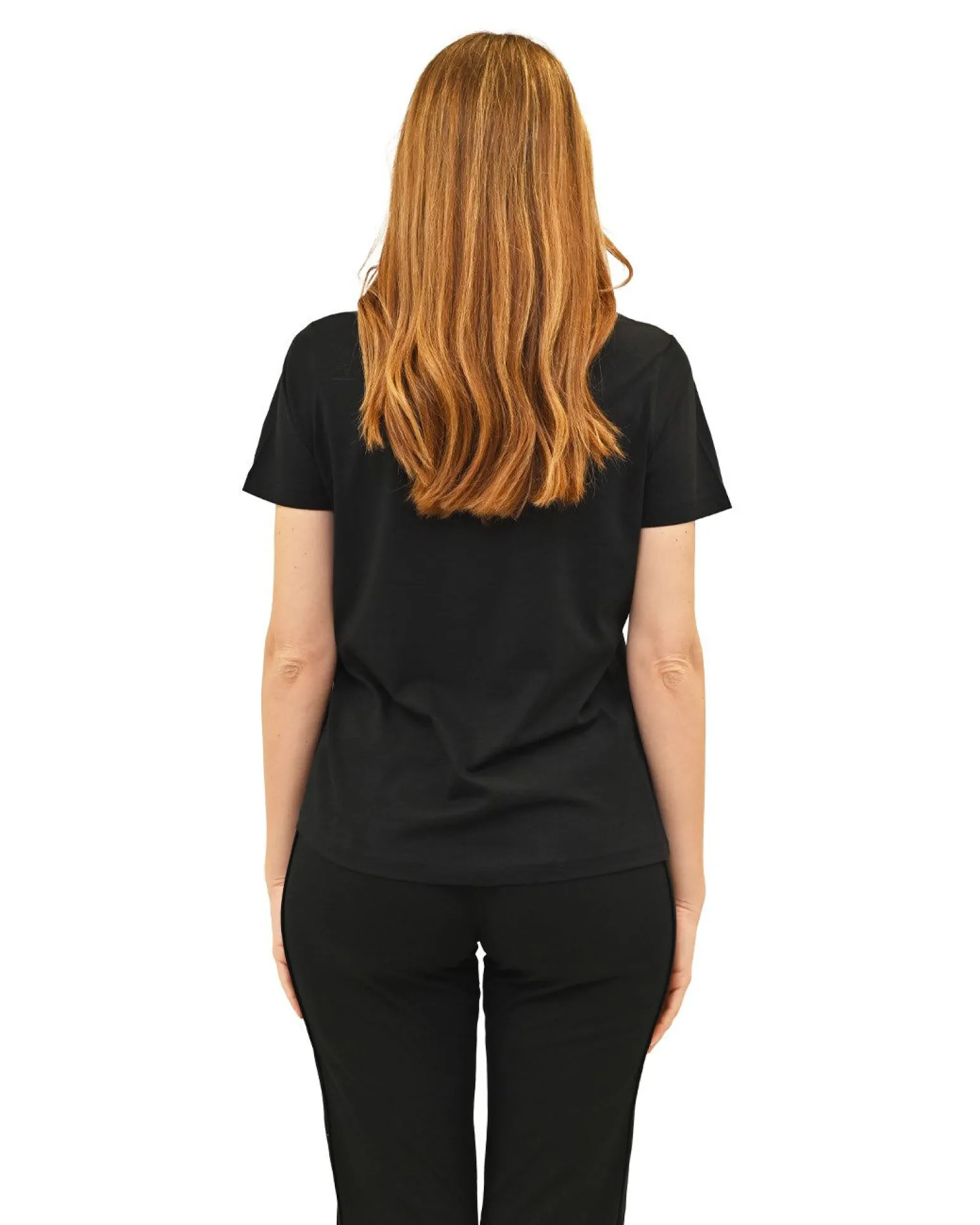 KEY UP - T-SHIRT MEZZA MANICA DONNA NERA - 5S882/0002