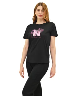 KEY UP - T-SHIRT MEZZA MANICA DONNA NERA - 5S882/0002