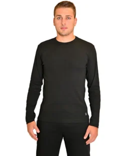 KEY UP - TSHIRT NERA MANICA LUNGA DA UOMO