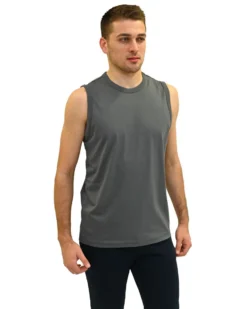 KEY UP - TSHIRT SMANICATA GRIGIA DA UOMO IN COTONE JERSEY (STANDARD OEKO-TEX)