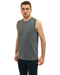 KEY UP - TSHIRT SMANICATA GRIGIA DA UOMO IN COTONE JERSEY (STANDARD OEKO-TEX)