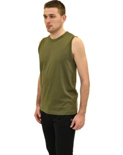 KEY UP - TSHIRT SMANICATA VERDE OLIVA DA UOMO IN COTONE JERSEY (STANDARD OEKO-TEX)
