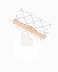 LANCETTI - Portafoglio bianco loggato con patta