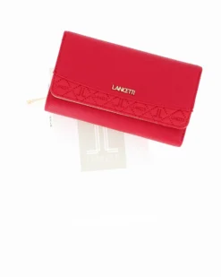 LANCETTI - Portafoglio rosso con patta