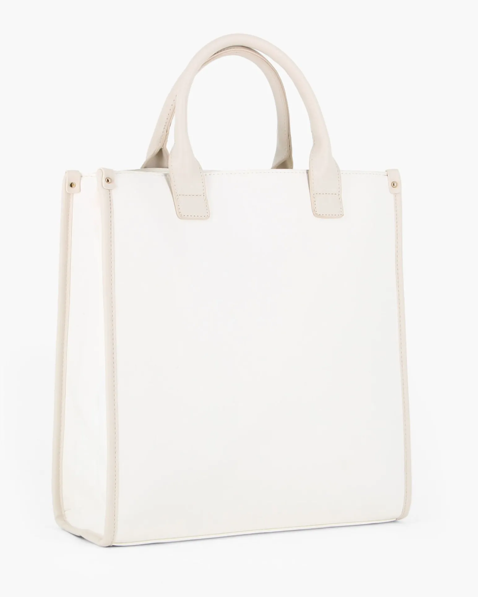 LAURA BIAGIOTTI - Borsa a mano bianca con dettaglio catenina sulla tasca frontale, tracolla removibile