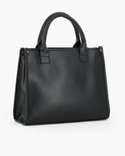 LAURA BIAGIOTTI - Borsa a mano nera con dettaglio catenina sulla tasca frontale, tracolla removibile
