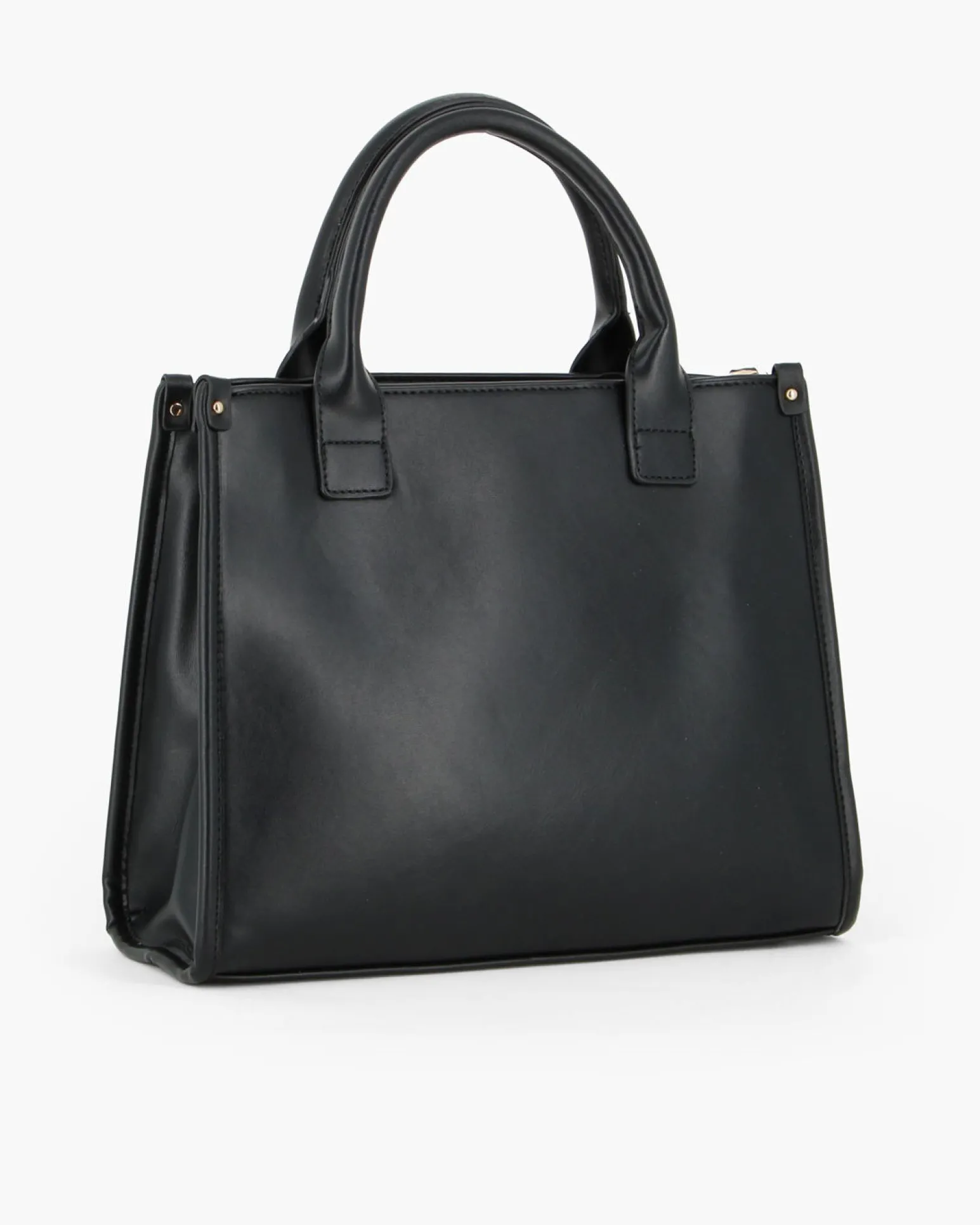 LAURA BIAGIOTTI - Borsa a mano nera con dettaglio catenina sulla tasca frontale, tracolla removibile
